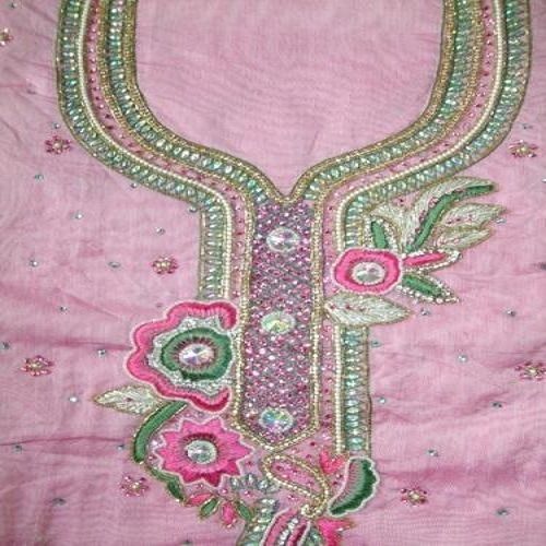 Indian Women Light Weight Party Wear Embroidered Neck Light Pink Unstitched Suit Salwar