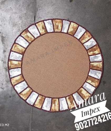 Printed Round Shape Placemats For Floor Use(washable And Anti Slip)