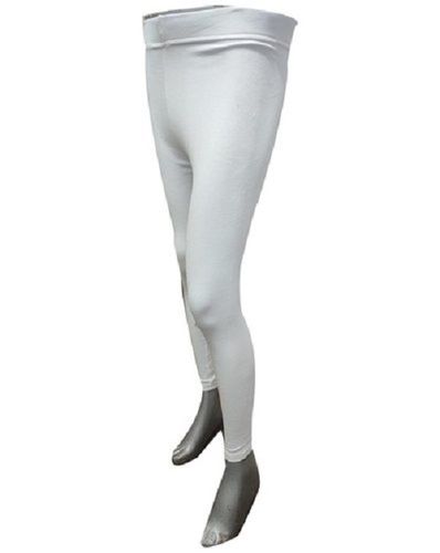 Washable Women Stretchable And Breathable Plain White Lycra Leggings For Regular Wear