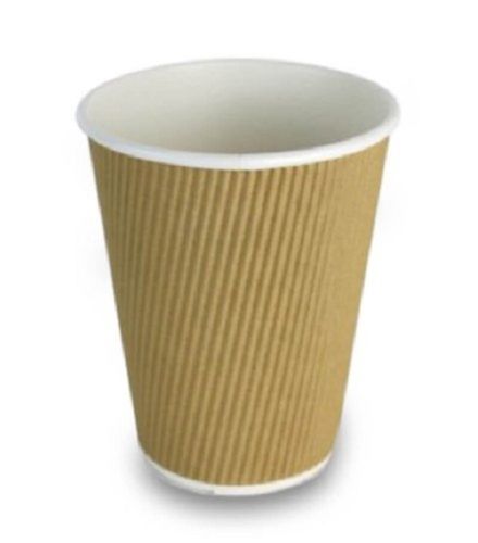 Brown Color Ripple Disposable Paper Cup Serve For Coffee, Tea And Other Drink