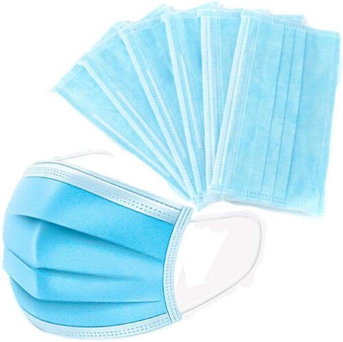 Easy To Use Sky Blue Disposable 3 Ply Face Mask Medical Gloves