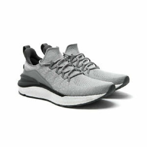 Men's Leather Casual Shoes - Low Heel, Grey with White Accents | Rubber Outsole for Excellent Traction, Steel Shank for Arch Support, Cushioned Insole, Stylish Lace-Up Design
