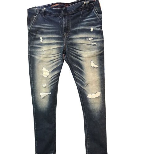 Formal Stylish And Trendy Ripped And Faded Denim Jeans, Black Colour ...