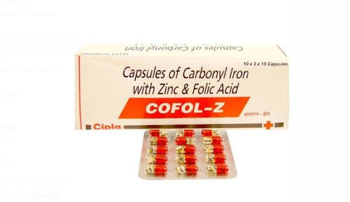 Cofol-Z Capsules Of Carbonyl Iron With Zinc And Folic Acid, 10x3x 15 Blister Pack
