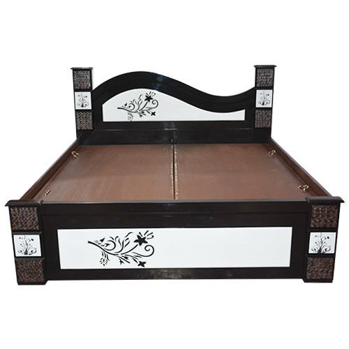 Machine Made Comfortable And Long Lasting Wooden King Size Double Bed With Box For Home