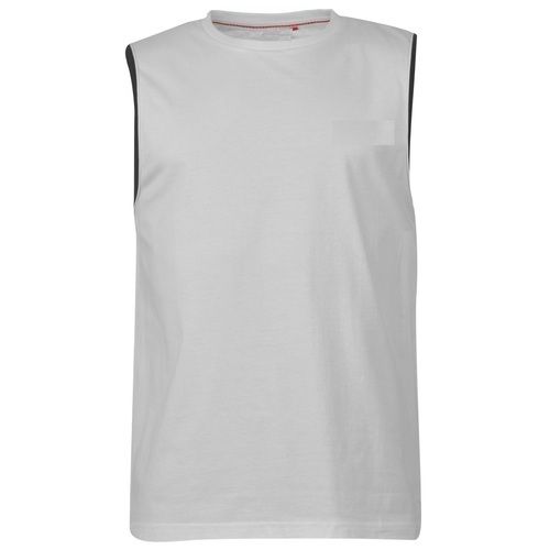 Plain Comfortable White Sleeveless Cotton Mens T-Shirts For Casual Wear