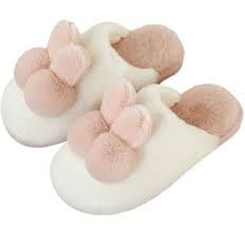 White For Home Use Comfy And Fluffy Fancy Women'S Slipper 