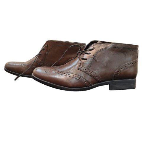 हल्का वज़न और आरामदायक बर्निश लेदर आर्ट पुरुषों के लिए भूरा बूट ऑफिस में पहनने के लिए