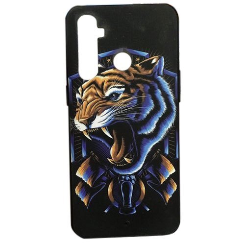 Lightweight Scratch And Dust Resistant Tiger Printed Black Color Mobile Back Cover - Silicone Material, Slim Design for Easy Portability, Multi-Color Options
