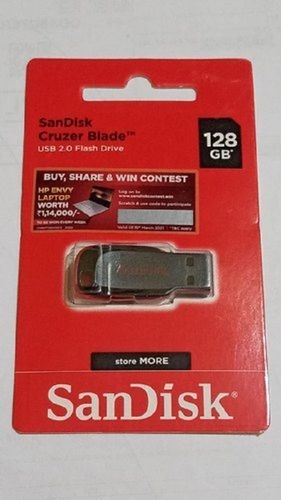 Sleek Design Usb 2.0 Sandisk Flash Usb Pen Drive For Data Storage Size: 128 Gb