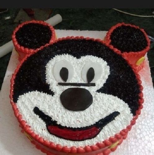 Tasty And Yummy Sweet Delicious Mouth Watering Mickey Mouse Face Cream Cake Fat Contains (%): 5 Grams (G)