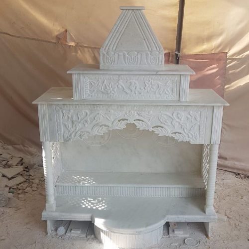24 Inch Indoor White Marble Temple with Impeccable Finish