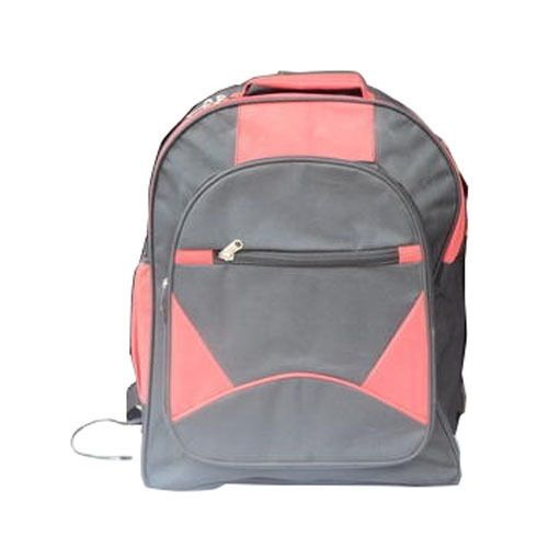 3 Spacious Compartment Lightweight And Adjustable Shoulder Strap Grey Pink School Bag