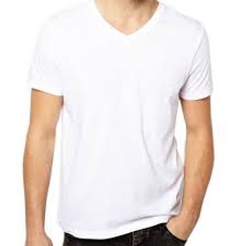 Comfortable And Soft Cotton V Neck T Shirt For Men - 100% Cotton, Sizes: S-XXL, Color: White | V-Neck, Slim-Fit, Short Sleeves, Easy to Wear