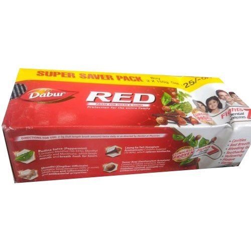 Anti-Bacterial And Anti-Cavity Brown Dabur Red Tooth Paste For Oral Health Soft