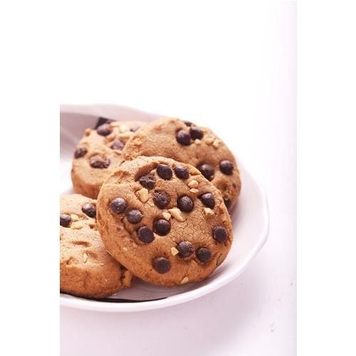 Hygienically Packed Chocolate Flavor Round Shape Fat Content 5% Soft And Sweet Cookies