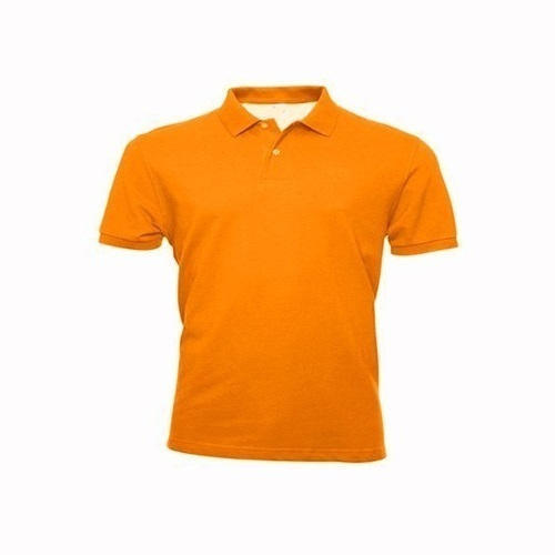 Men'S Half Sleeves Cotton Plain Orange Casual T-Shirt  Age Group: 25 To 35