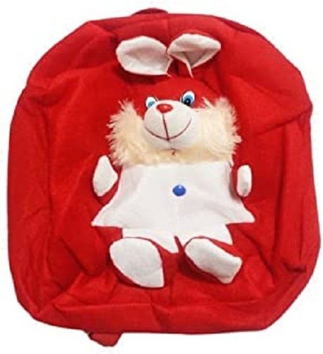 Cotton Fabric Soft Smooth Lightweight Stylish Rabbit Cartoon Printed Red School Bag For Children