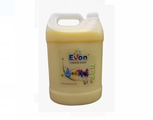 100% Pure Lemon Fragrance Evon Yellow Liquid Handwash For 99.9% Germs Kills, Net Vol. 5 Liter