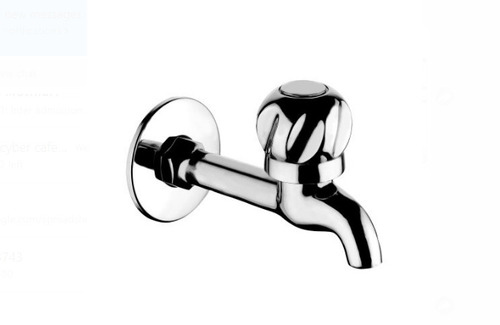 बाथरूम के लिए सिल्वर कलर वॉल-माउंटेड हैवी-ड्यूटी स्टेनलेस स्टील वॉटर टैप, 15 mm साइज़