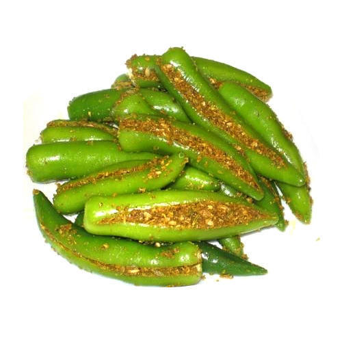 Delicious and Healthy Stuffed Green Chilli Pickle with 9 Months Shelf Life