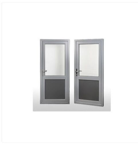 Aluminum Alloy Entry Door - Customized Size, Grey Color | Powder-Coated Finish, Weather Resistant, Center Lock Postilion