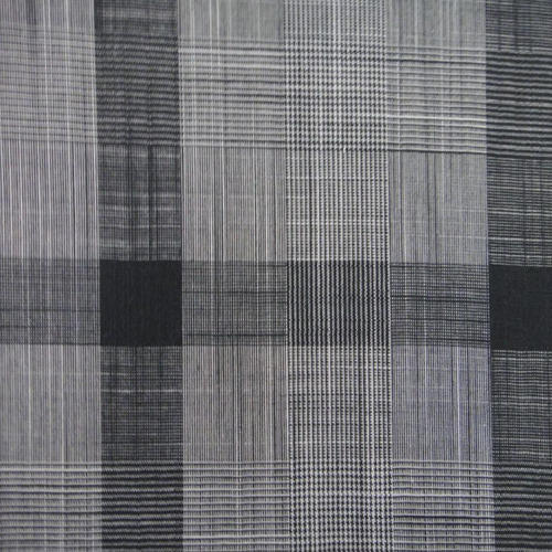 Washable Grey Square Shape Checked Style Printed Dyed Woven Fabric