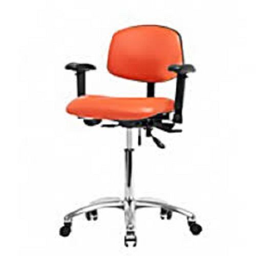 Lightweigh Comfort And Long Lasting Orange Colour With Silver Stand Esd Chair Design: One Piece