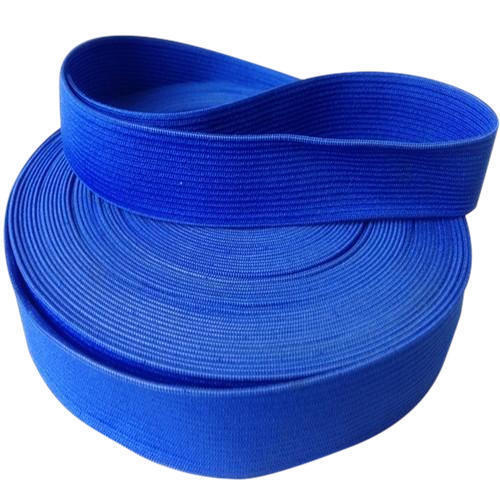 Washable Rope Style Polypropylene Blue Narrow Woven Fabric