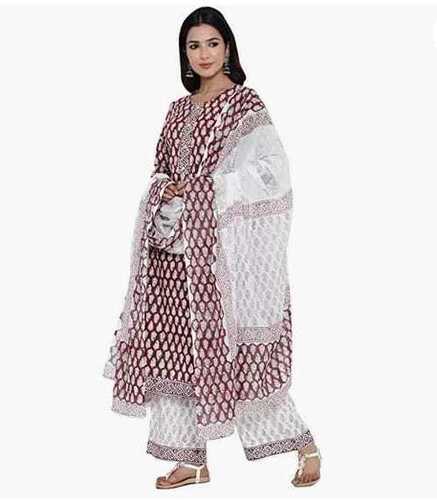 Multicolor Comfortable And Breathable Unstitched Cotton Salwar Suit Material Printed