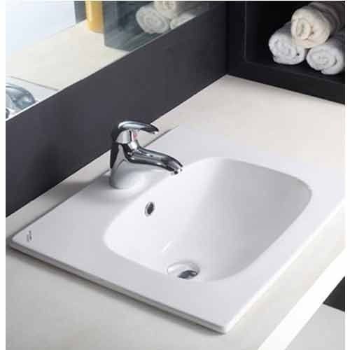 Rectangular Wall Mounted Ceramic White Table Top Bathroom Basin For Bathroom