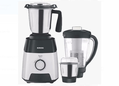 Borosil 600Watt High-Speed Electric Mixer Grinder With 3 Jars, Operating Voltage 240V Capacity: 2 Liter/Day