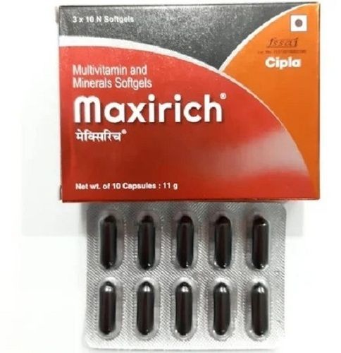 Cipla Maxirich Multivitamin And Minerals Softgels Capsules, 10 Capsules In A Pack 