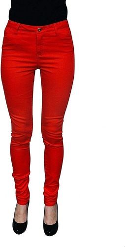 Ladies Casual Wear Breathable And Comfortable Lightweight Red Jeans 