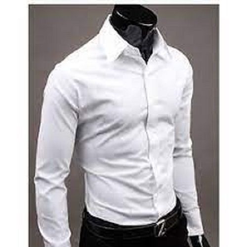 Mens Formal Wear Regular Fit Full Sleeves White 100% Cotton Plain Shirt Age Group: 18+