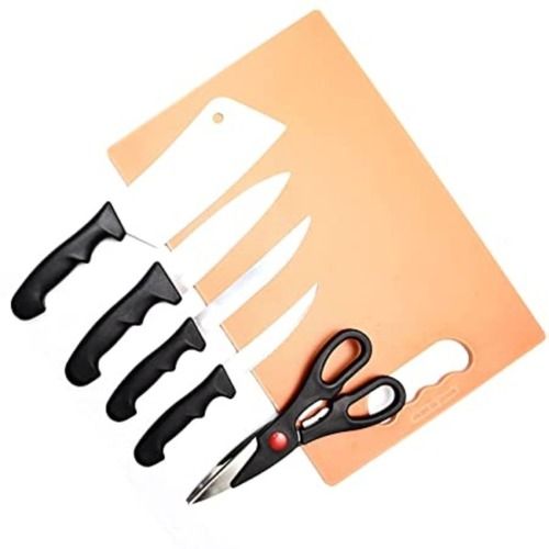 Stainless Steel Kitchen Knife Set With Scissors And Chopping Board
