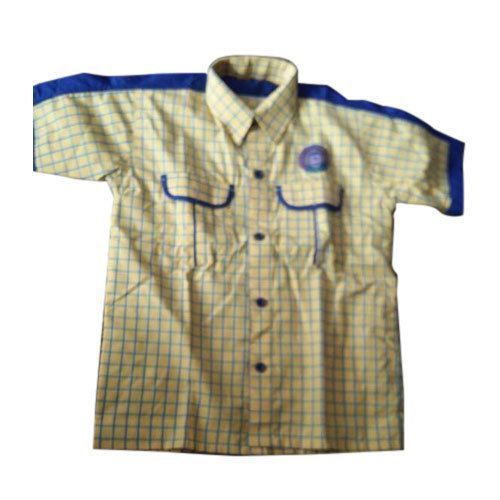 100% Cotton Fabric Button-Down Short-Sleeve Shirt School Uniform Age Group: Midiam