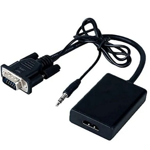 Black Color Vga To Hdmi Cable Converter Adapter Plug For Laptop
