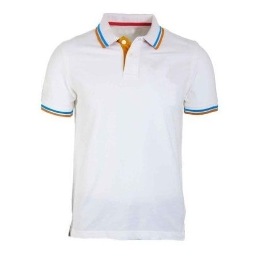 Mens Comfortable Short Sleeve And Polo Neck Stretchable White T-Shirt Age Group: 13