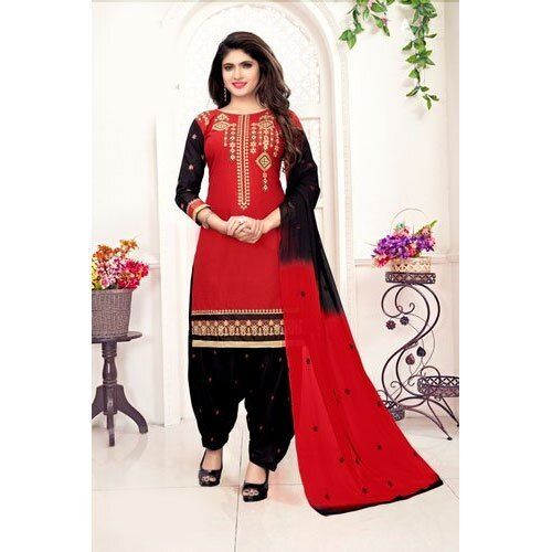 Washable Red And Black Color Highly Breathable Ladies Suit For Casual Wear And Party Wear