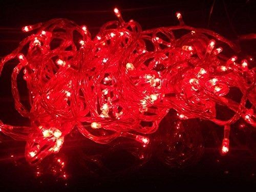 Red Led String Lights With 100 Leds For Home Decoration, Related 120v