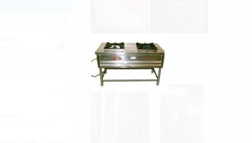 Silver Rust-Proof Stainless Steel Rectangular Portable Two Burner Range Thickness: 10 Millimeter (Mm)