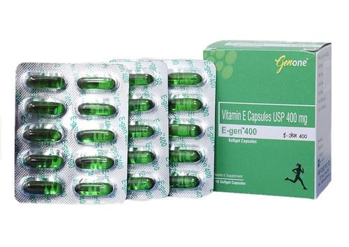 Genone E-Gen 400 Vitamin E Capsule For Glowing Skin Face And Hair Nutrition  Medicine Raw Materials