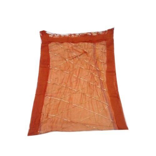 Highly Breathable And Comfortablel Orange Cotton Leheriya Dupatta