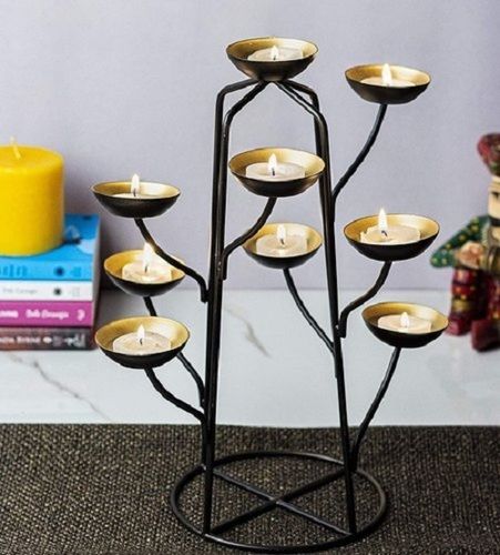 Silver Modern/Contemporary Metal Decorative Candle Holder Stand, For Home, This Decorative Candle Holder Stand Is A Unique And Beautiful Way To Display Your Favorite Candles