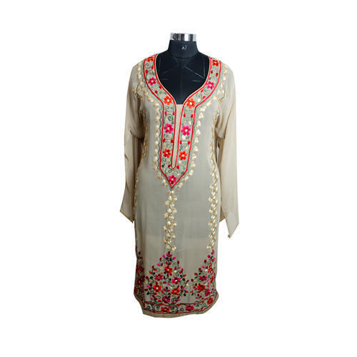 Grey Color Full Sleeve Designer Ladies Kurti For Casual And Regular Wear Decoration Material: Paint