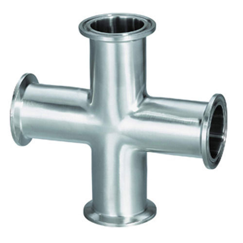 Silver Strong Round Shape Stainless Steel Dairy Four Connectors Pipe Fittings