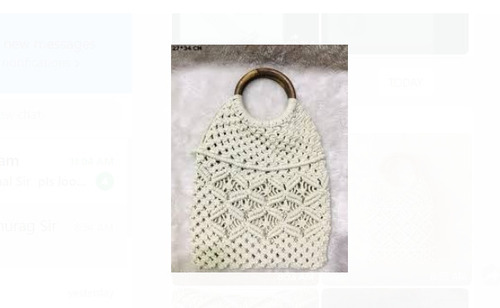 Stylish And Lightweight White Color Designer Handmade Macrame Bags - Various Sizes Available | Durable, Multi-Purpose, Modern & Classical Design