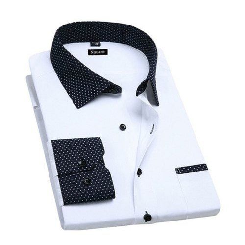 Full Sleeves White Color Mens Pure Cotton Printed Party Wear Shirts Age Group: Above 20