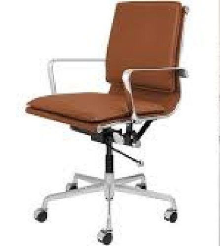 Handmade Durable And Strong Comfortable To Sit Adjustable Brown And Silver Color Office Chairs